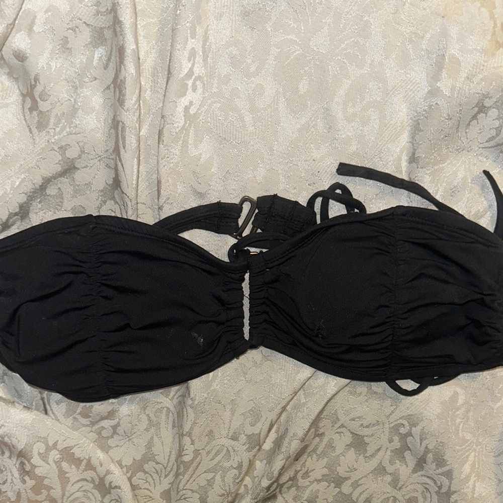 Womens Size Medium Black Strapless Bikini Top.